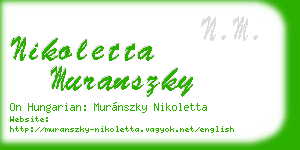 nikoletta muranszky business card